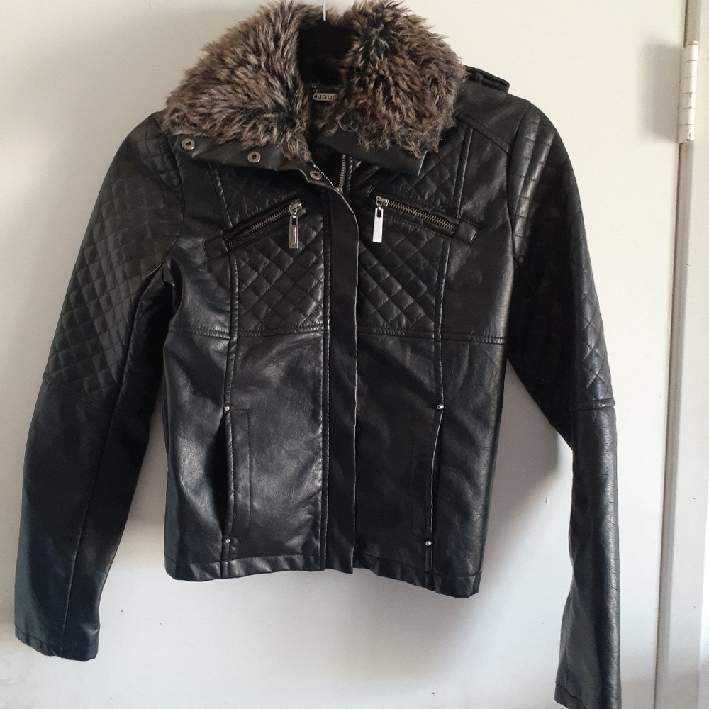 Jou Jou Girls Faux Leather Jacket